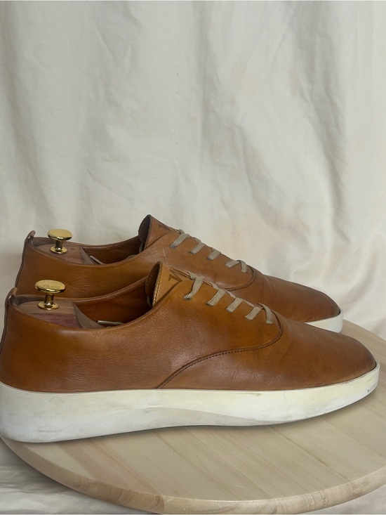 Wolf & Shepherd Other - Wolf & Shepherd Men’s Cruise Brown Leather Lace-Up Sneakers White Sole US 12
